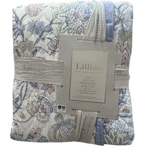 Lillian August Multicolor King Floral Quilt Set 106”x92”